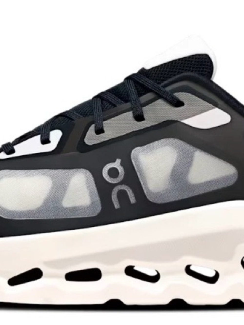 On Running Men’s Lightweight Athletic Sneakers - Black/White - Picture 3 of 8